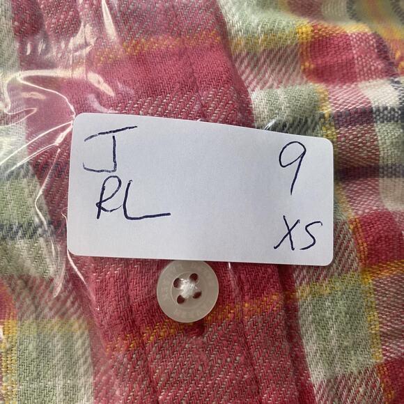 Ralph Lauren Flannel Top Women XS Pink Plaid Coastal Cowgirl Cabincore Button Up - Picture 11 of 11